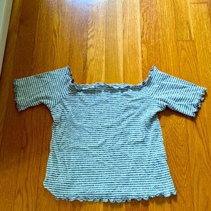 White with black stripes, cropped